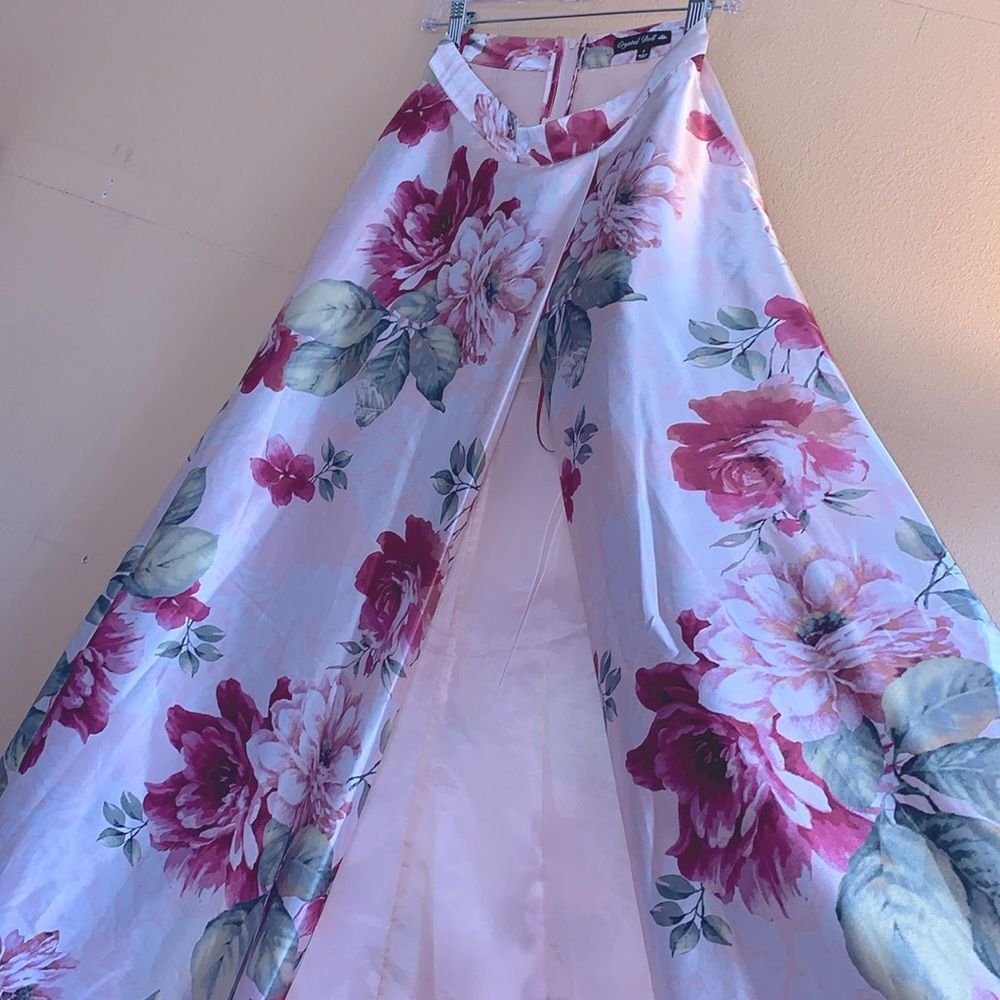 Crystal Doll A-Line Floral Silk Skirt - Size 7 - Picture 7 of 7